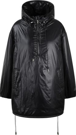 Saint Laurent Nylon Anorak met Cassandre Borduursel - Dames - Zomerjassen - Zwart - S - Nylon - Jassen