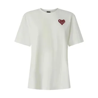 Pinko T-Shirts, female, White, Size: XS Strepitoso T-Shirt