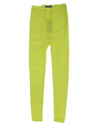 Dolce & Gabbana Neon Green Nylon Logo Lace Leggings Pants Womens Underwear