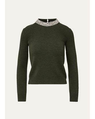 Veronica Beard Daro Embellished Wool Sweater
