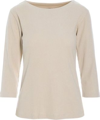 Bitte Kai Rand Ribbed Jersey Blouse - Dames - Longsleeves - Beige - 2XL - Katoen - Tops