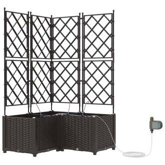 Berkfield Home Garden Planters with Water Irrigation System 3 pcs Brown