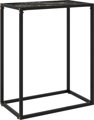 vidaXL Mesa Consola Vidrio Templado Negro 60x35x75 Cm Vidaxl