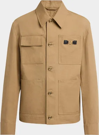 Versace Mens Canvas Medusa-Biggie Shirt Jacket