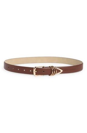 Vince Camuto Buckle & Double Keeper Faux Leather Belt in Brown Gold at Nordstrom Rack, Size X-Large