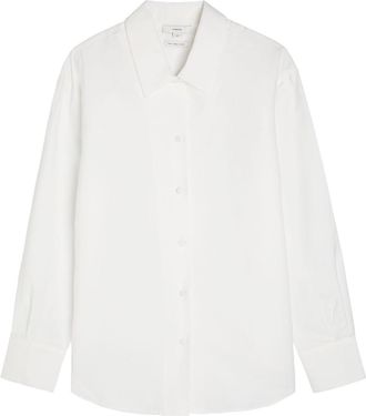 Vince Covered Button Woven Shirt - Cream - XL (UK16 / XL)