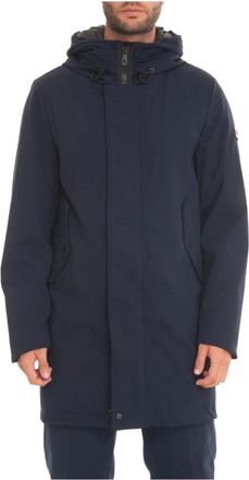 Peuterey Waterafstotende Parka met Ritssluiting - Heren - Parka Jassen - Blauw - L - Polyester - Jassen