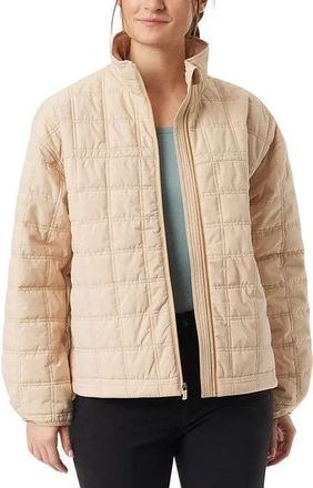 G.H. Bass & Co. Bass Outdoor Puffer Jacket Womens Kelp Quilted Full Zip Oversized Spring FTS697
