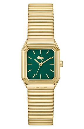 Lacoste Rene Bracelet Watch, 23mm x 30.8mm in Gold/green at Nordstrom