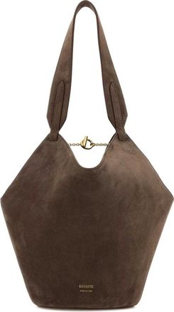 Khaite Mini Lotus Tote - Dames - Shoppers - Bruin - ONE Size - Leer - Tassen