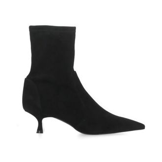 Stuart Weitzman Schoenen, Dames, Zwart, 37 1/2 EU, Suède, Zwarte Suède Leren Pijl Teen Laarzen