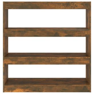 Berkfield Home Classic Book Cabinet/Room Divider Smoked Oak 100x30x103 cm in Brown | Size: 100 x 30 x 103 cm