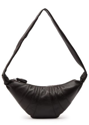 Christophe Lemaire Croissant Medium Grained Leather Shoulder bag - Dark Brown - One Size