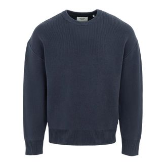 Firetrap Heren gebreid katoenen crew neck sweatshirt (Marine)