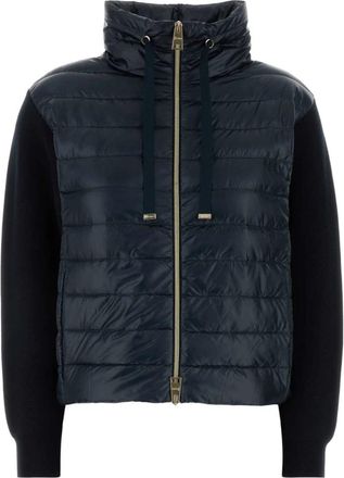 Herno Gewatteerd Jack met Rits - Dames - Gewatteerde jassen - Blauw - XS - Katoen - Jassen