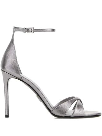 Prada leather heeled sandals - Silver
