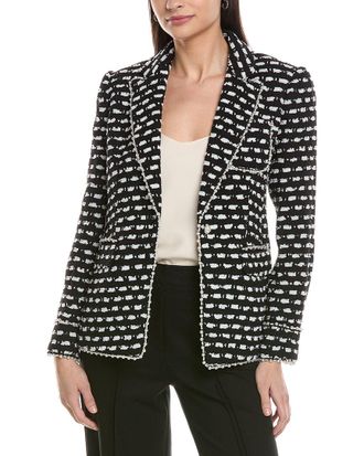 Elie Tahari Pearl Trim Wool-Blend Blazer