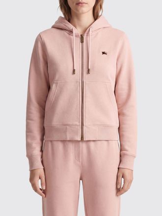 Burberry Felpa con cappuccio e zip in cotone con logo EKD ricamato