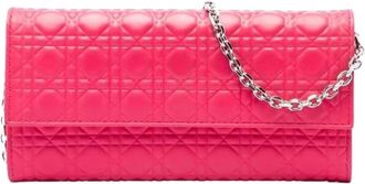 Dior Pre-owned Quilted Lambskin Shoulder Bag - Dames - Vintage Clutch - Roze - ONE Size - Leer - Vintage
