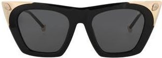Philipp Plein 52mm Square Sunglasses in Black Gold Smoke at Nordstrom Rack