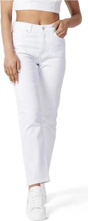 Only Stretch Mom Jeans Lente/Zomer Collectie - Dames - Slim Fit Jeans - Wit - W26 L32 - Katoen - Jeans