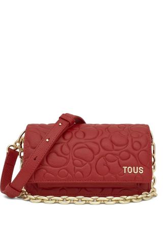 Tous embossed chain-strap bag - Red