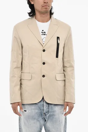 Dsquared2 Blazer a 3 Bottoni In Misto Lana con Zip e Tasche ad Aletta Dsquared2