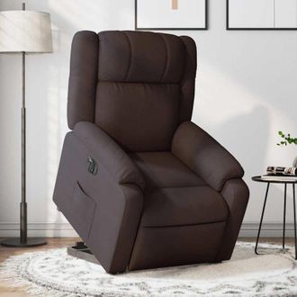 vidaXL Vidaxl - Sill&oacute;n El&eacute;ctrico Reclinable Elevable De Tela Marr&oacute;n Oscuro