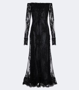 Blumarine Vestido de c&oacute;ctel de encaje con lentejuelas
