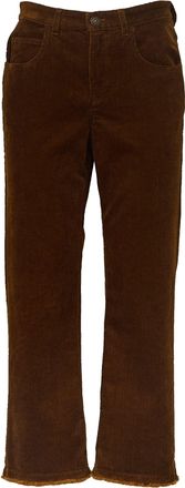 Isabel Marant Vintage Corduroy Straight-Leg Pants with Frayed Hems