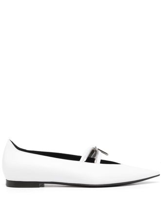 Off-white Ballerine con applicazione - Bianco