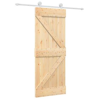 vidaXL Puerta Corredera Natural Y Blanco 80 X 210 Cm Vidaxl