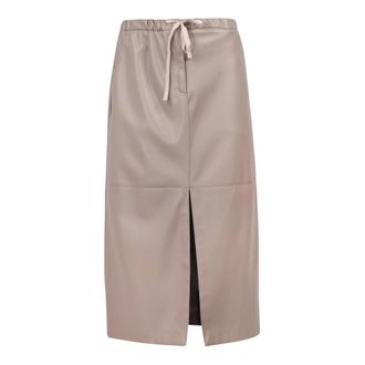 ottod'Ame Rokken, Dames, Beige, S, Leer, Corda Ski Rok