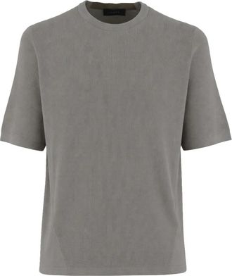 Sease Geribbelde T-shirt met korte mouwen - Heren - T-shirts - Grijs - M - Tops
