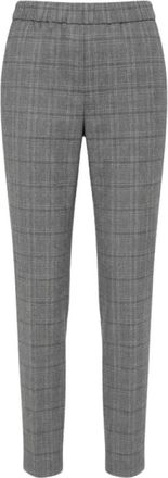 PESERICO Pantaloni affusolati con vita elasticizzata e motivo Principe di Galles - - Trousers - Donna - Grigio - 2XL