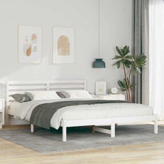 vidaXL Vidaxl - Estructura De Cama Blanco 160 X 220 Cm Madera Maciza De Pino