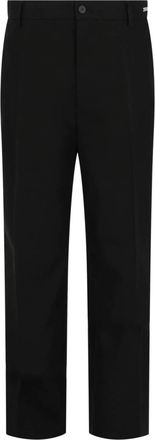 Ferragamo Mens Flared Cotton Chino Trousers In Black