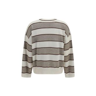 Brunello Cucinelli Womens Beige Wool Oves Aries Sweatshirt Clothing
