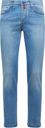 Kiton Ultra-Slim Katoenen Jeans - Heren - Slim Fit Jeans - Blauw - W34 - Katoen - Jeans