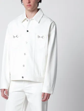 Gucci White jacket with Horsebit detail
