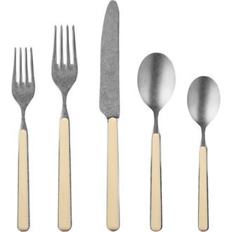 Mepra Fantasia Pewter Flatware Set - 20 Pieces in Sesame at Nordstrom