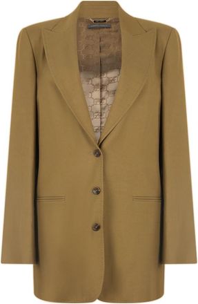 Alberta Ferretti Elegante Blazer voor een alledaagse stijl - Dames - Blazers - Bruin - XL - Linnen - Jassen