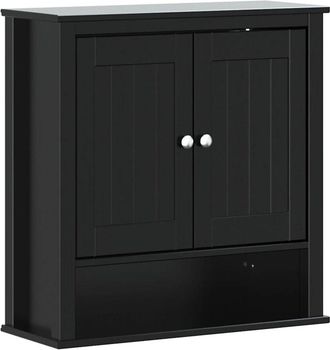vidaXL Bathroom Wall Cabinet BERG Black 69.5x27x71.5 cm Solid Wood vidaXL