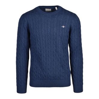 GANT Girocollo Trui - Heren - Truien - Blauw - Maat: M Katoen