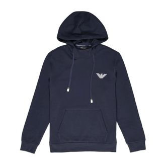 Emporio Armani Heren, Sweatshirts & Hoodies, Blauw, Maat: S Katoen