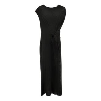 P.A.R.O.S.H. Saxon Midi Dress - female - P.A.R.O.S.H. - Wrap Dresses - Black - L - Dresses
