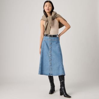 Levi's Yoked Western Skirt - Womens - 25 - Medium Wash / Inner Adventurer Stone