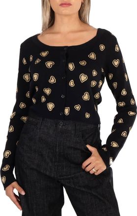 Moschino Ladies Heart-Intarsia Cardigan