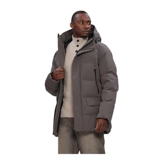 KRAKATAU Cassini Quilted Parka Qm597 - Heren - Mantels - Grijs - Maat: 2XL Leer