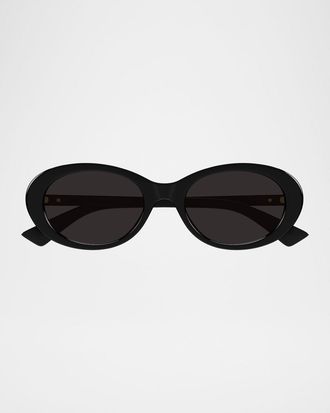 Bottega Veneta Classic 56mm Oval Acetate Sunglasses